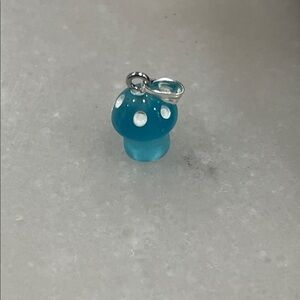 Blue Mushroom Pendant Necklace
